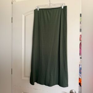 American Eagle Outfitters Olive Green Ribbed Maxi Skirt